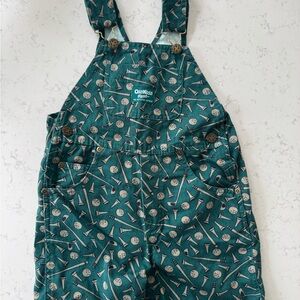 OshKosh B'gosh Teal Golf Tee Print Overalls